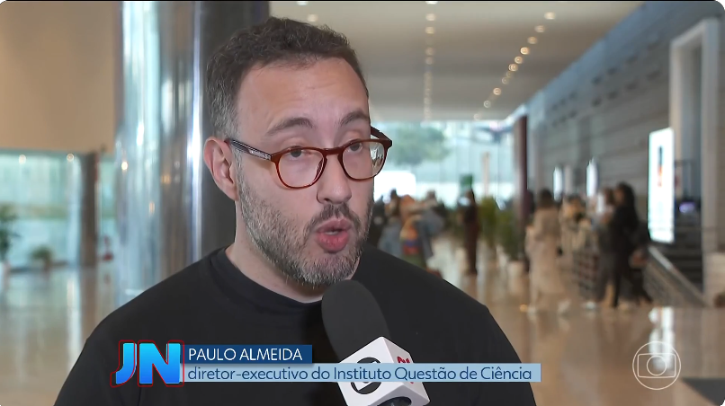 Paulo Almeida, diretor-executivo do Instituto Questão de Ciência em entrevista para o Jornal Nacional, da Rede Globo.